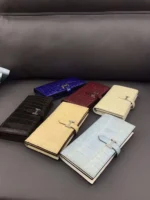 100% REAL genuine crocodile leather skin men wallet long size matt colors with cow skin lining bank card cash license holder - Image 5