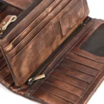 Vintage Cowhide Leather Wallet for Men & Women - Oil-Wax Handcrafted with Multi-Card Pockets & Spliced Design - Image 4