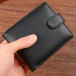 Vintage PU Leather Mens Wallets Solid Sample Style Zipper&Hasp Purse Card Holders Famous Brand High Quality Male Wallet - Image 2