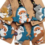 Kawaii Shark Cat Design Luggage Tag Women Travel Accessories Cartoon PVC Luggage Label Men Portable Anti-loss Address Name Tag - Image 2