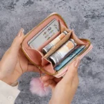 Women Short Wallets PU Leather Female Small Purses Leather Card Holder Wallet Woman Zipper Wallet Coin Purse Money Bag - Image 3