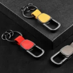 Men Frosted Genuine Leather Car Key Chain Key Ring Waist Hanged Key Holder Fashion Business Women Keychains With Two Rings - Image 3