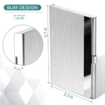 Premium Stainless Steel Business Card Holder - Ultra-thin Silver Metal Pocket Card Case for Men and Women; Simple Design - Image 4