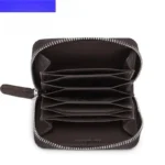 Bamat Shark Skin Men's Short Card Bag Made of Genuine Leather, Simple Vertical Style, Large Capacity Zipper Key Bag, Zero Wallet - Image 2