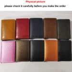 Anti Rfid Carbon Fiber ID Credit Card Holder Men Wallets Mini Automatic Pop up Bank Cardholder Case Minimalist Vallet Choice - Image 6