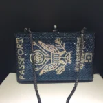 Dark Blue Passport Shape Diamond Encrusted Dinner Bag Banquet Clutch Rhinestone Clutch Luxury Handbags Bolsos De Mujer Tendencia - Image 2