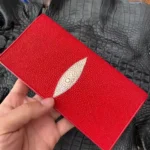2025 New Designer Pearl Fish Leather Men's Long Wallet Fashon Stingray Skin Lady Purse Large Capacity Wallets For Man 45 - Image 6