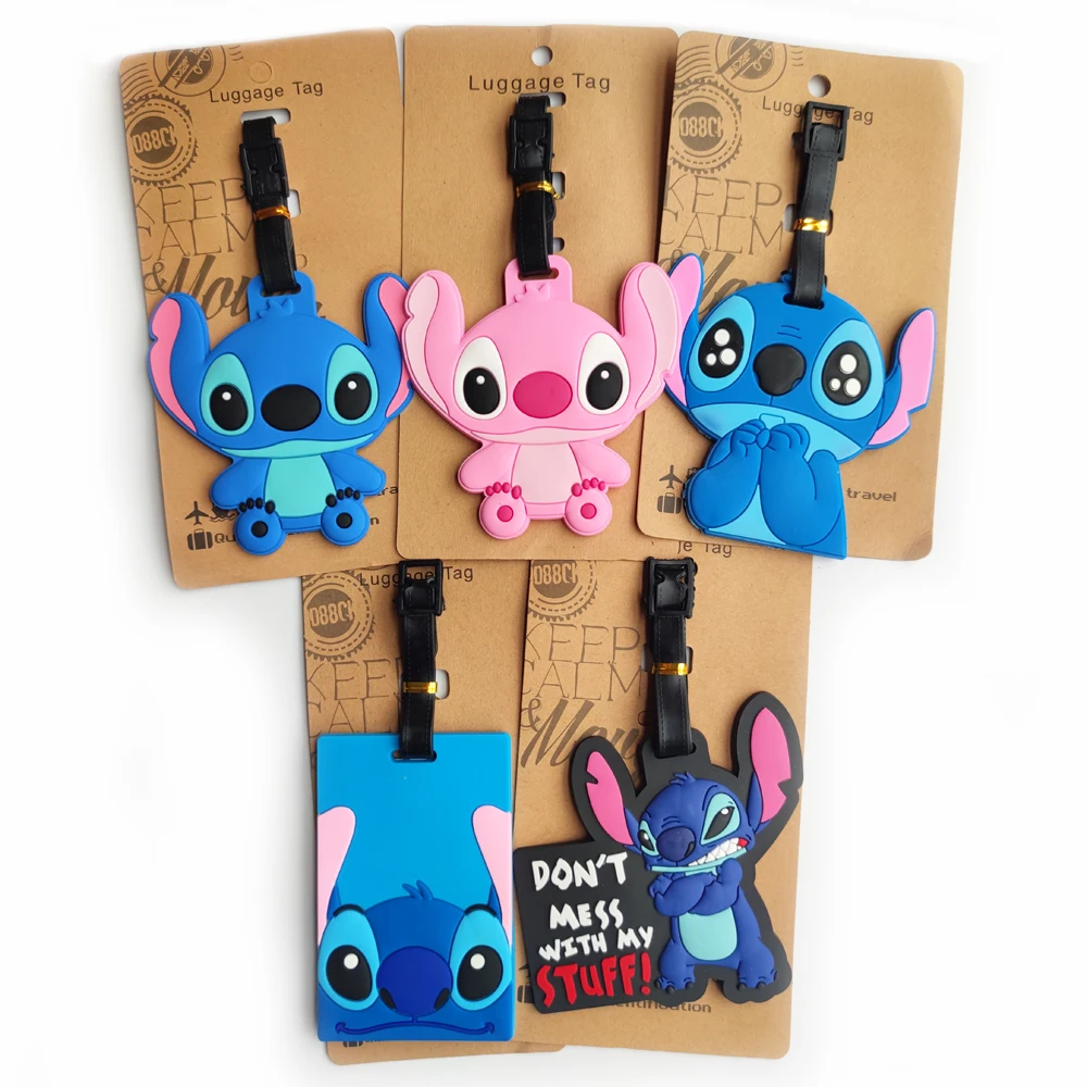 kf-S2135997721264aec81bd67f2573a07ab3 Disney Anime Cute Stitch Luggage Tag Suitcase ID Addres Holder Baggage Boarding Tags Portable Label - Image 1