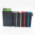 Simple Wallet Card Cover Aluminum Alloy Side Card Push Bag Automatic Large-Capacity Anti-Theft Brush Metal Box Wallet Card Clip - Image 2