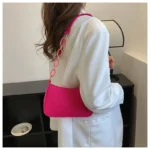 Fashion Vintage Women Subaxillary Bag Pu Leather Texture Shoulder Crossbody Bags Retro Female Shopping Underarm Handbag Totes - Image 5