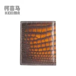 afanzhe Vertical section Skin of crocodile Men and women crocodile wallet Card bag Multiple card men wallet brush color