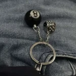 Mini Billiard Keychain Lucky Black Snooker No.8 Table Ball Dice Key Ring Men Waist Backpack Pendant Car Key Chain Creative Gift - Image 4
