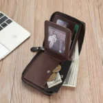 Leather Men’s Wallet Luxury Mens Purse Male Zipper Card Holders with Coin Pocket Rfid Wallets Gifts for Men Money Bag - Image 5