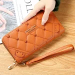 Women's Embroidered Wallet - European Style Zipper Card Holder with Phone Pocket, Fashion Crossbody Handbag Purse - Image 4