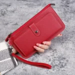 2024 Leather Women Wallets Luxury Long Hasp Fold-over Pattern Coin Purses Female Brand Solid Colors New Thin Clutch Phone Bag - Image 3