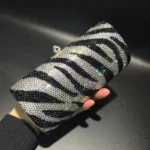 Zebra Pattern Diamond-encrusted Dinner Bag Banquet Full Of Diamonds Hand-held Women's Handmade Diamond Square Bag Bolsas De Dama - Image 2