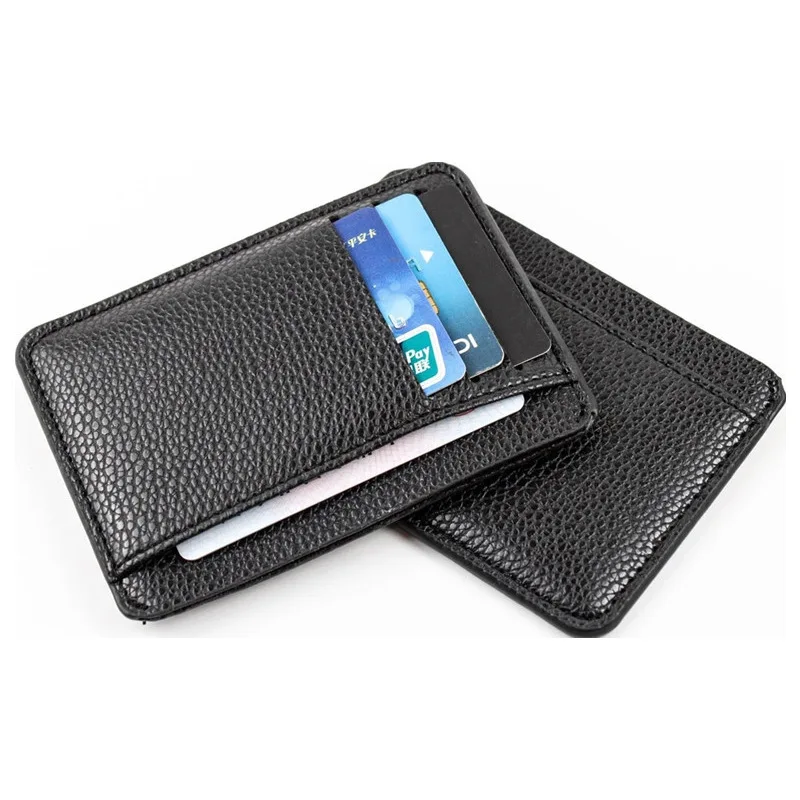 kf-S667c9939703a4fd39518ba83c74c47bfh Slim Wallet Purse PU Leather Women Men Card Holder Unisex Zipper Business Card Case Credit Mini Bank Cards Holder Gift Wallet - Image 1