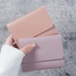 New Cute Wallets for Women Small Hasp Girl Credit Card Holder for PU Leather Coin Purse Female Wallet Short Purses for Women - Image 2