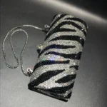 Zebra Pattern Diamond-encrusted Dinner Bag Banquet Full Of Diamonds Hand-held Women's Handmade Diamond Square Bag Bolsas De Dama - Image 4