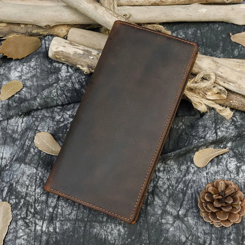 kf-S6e3b88b1e86d421e8022f1a8862589f5c High Quality Zipper Long Purse Male Female Purse Wallet For 6inch Iphone Vintage Designer Men Women Leather Long Wallet - Image 1