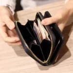 Women's Short Wallets PU Leather Female Plaid Nubuck Card Holder Wallet Luxury Brand Ladies Small Zipper Wallet with Coin Purse - Image 3