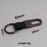 New Leather Keychain Metal Carabiner Holder Men Business Gift Car Key Strap Waist Hanging Wallet Car Key Chains Rings Keyrings - Image 6