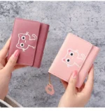 Women Fashion Card Holders Wallet Korean Cute Cartoon Cat Girls Credit ID Card Coin Money Short Purses PU Leather Female Purse
