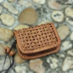 Woven Card Bag Coin Change Bag Small Mini Thin Large Capacity Zipper Multi-layer Wallet - Image 5