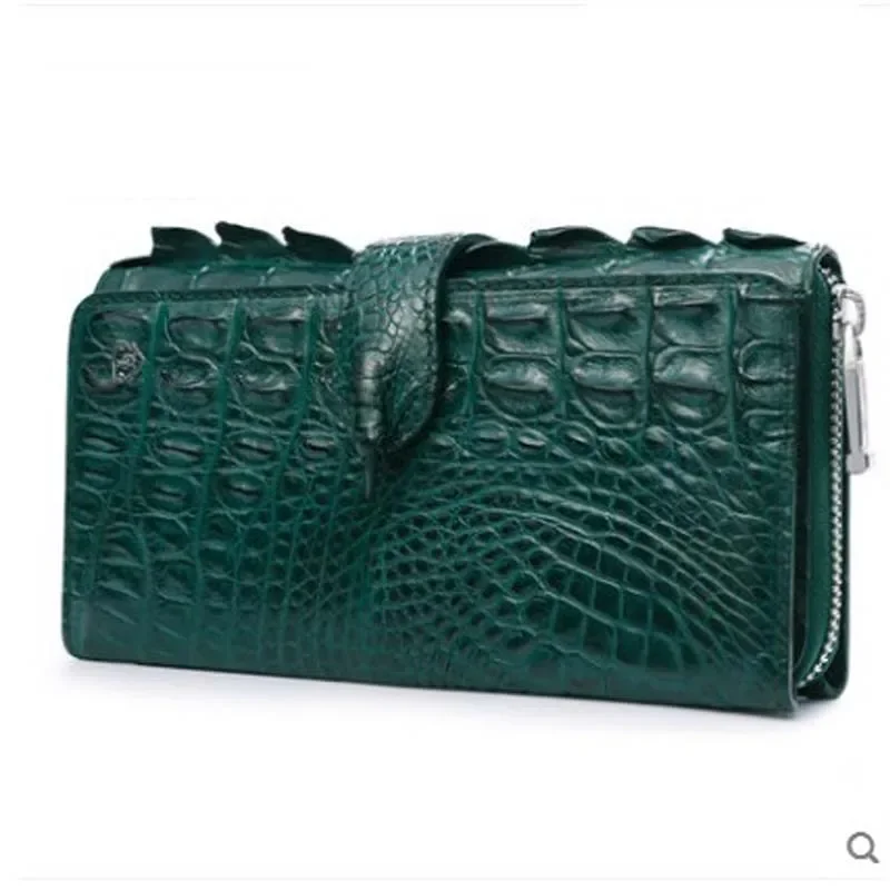 kf-S86224e4c898d4002b4b2905f814391bdJ gete 2025 new crocodile clutch for ladies leather fashion dinner bag long purse crocodile bag women - Image 1