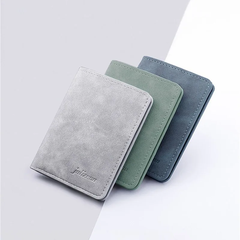 kf-S887ea2ec52f54e3fafa7bafc57629dfbw Men/Women Fashion Wallet ID/credit Card Holder Wallet for Men Multi-Card BagHolder Two Fold Small Wallet Black/gray Coin Purse - Image 1