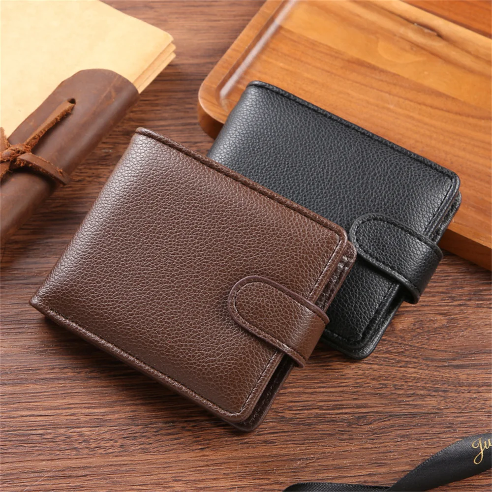 kf-S8e1f521416c047169852c5956d17a6350 Vintage PU Leather Mens Wallets Solid Sample Style Zipper&Hasp Purse Card Holders Famous Brand High Quality Male Wallet - Image 1