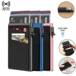 Anti-theft Cards Protectors Card Holder Minimalist Smart Wallet RFID Protection Aluminum Metal Box Cardholder Case Porte Carte