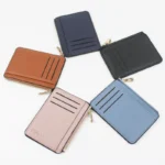 Slim Wallet Purse PU Leather Women Men Card Holder Unisex Zipper Business Card Case Credit Mini Bank Cards Holder Gift Wallet - Image 5