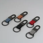 New Leather Keychain Metal Carabiner Holder Men Business Gift Car Key Strap Waist Hanging Wallet Car Key Chains Rings Keyrings