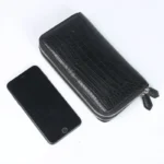 Men's Genuine Leather High Quality Luxury Business Wallet Trend Double Zipper Clip Bags Leisure Clutch Bag Fashion Black Purse - Image 3