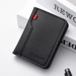 1Pc New Ultra-thin Mini Soft PU Leather Credit Card Wallet Holder Short Vertical High Quality Men's Wallet - Image 2