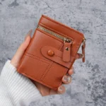 Ultra-thin PU Leather Wallet for Women Fashion Short Card Holder Luxury Designer Solid Color Clutch Bag Wallet Simple Versatile