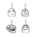 Creative Troll Face Keychains No Me Gusta Rage Forever Alone Acrylic Pendant Key Chain Backpack Car Ornament Comic Fans Gift - Image 5