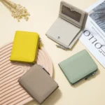 Genuine Leather Men Women Cute Short Wallet Luxury Solid Zipper Coin Purse rfid Bank Credit Card Holder Slim Small Money Bag - Image 4