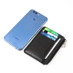 Slim Wallet Purse PU Leather Women Men Card Holder Unisex Zipper Business Card Case Credit Mini Bank Cards Holder Gift Wallet - Image 4