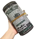Bedazzled Rolled Dollar Bag Luxury Clutch - Image 6