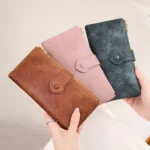 Long Wallet with Dual Zipper, Minimalist Multi-Function Spacious Capacity Portable Handbag for Men & Women - Image 3