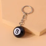 Mini Billiard Keychain Lucky Black Snooker No.8 Table Ball Dice Key Ring Men Waist Backpack Pendant Car Key Chain Creative Gift - Image 5