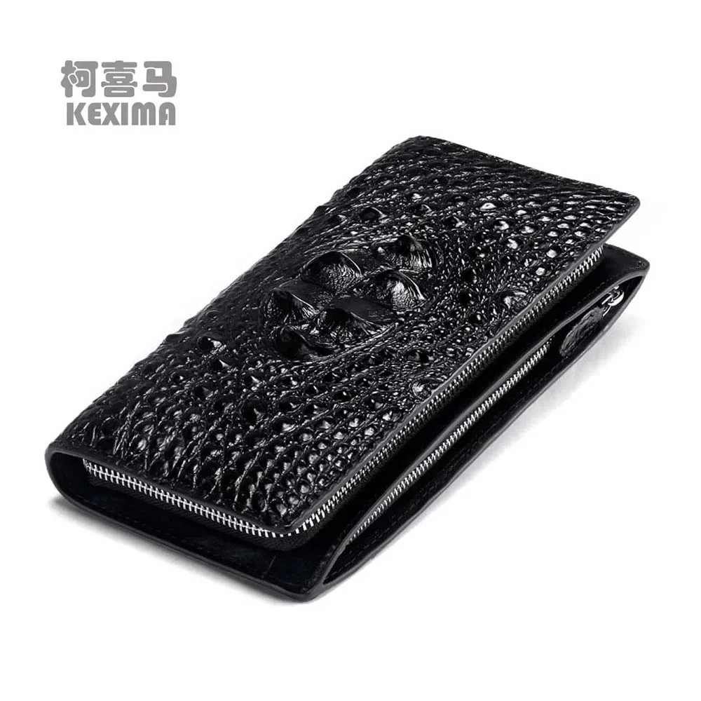 kf-Saff22b7d104b40bd9dae5d3194245be3s yuanyu new crocodile handbags import crocodile male wallet long bag Hand caught wallet - Image 1
