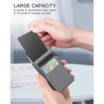 Simple Wallet Card Cover Aluminum Alloy Side Card Push Bag Automatic Large-Capacity Anti-Theft Brush Metal Box Wallet Card Clip