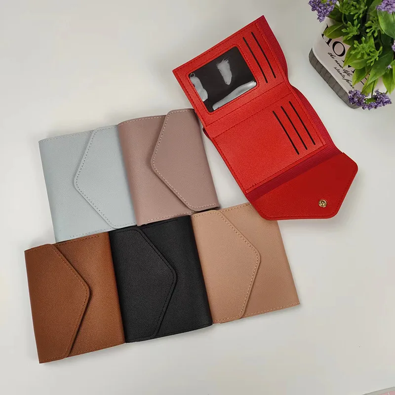 kf-Sb593f1834fe64efab3dc5bc1a93e911dV Short Wallet Women Purse Multi-card Multifunction Card Holder Coin Purse Fashion Simple Three Fold Short Clip Female Mini Wallet - Image 1