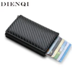 Anti Rfid Carbon Fiber ID Credit Card Holder Men Wallets Mini Automatic Pop up Bank Cardholder Case Minimalist Vallet Choice