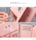 Women Fashion Card Holders Wallet Korean Cute Cartoon Cat Girls Credit ID Card Coin Money Short Purses PU Leather Female Purse - Image 5