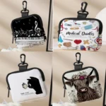 DHL200pcs Wallets Rice Fleece Girl Musical Note Printing Square Short Storage Bag