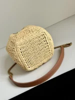 Women's Straw Woven Bucket Bag - Image 6